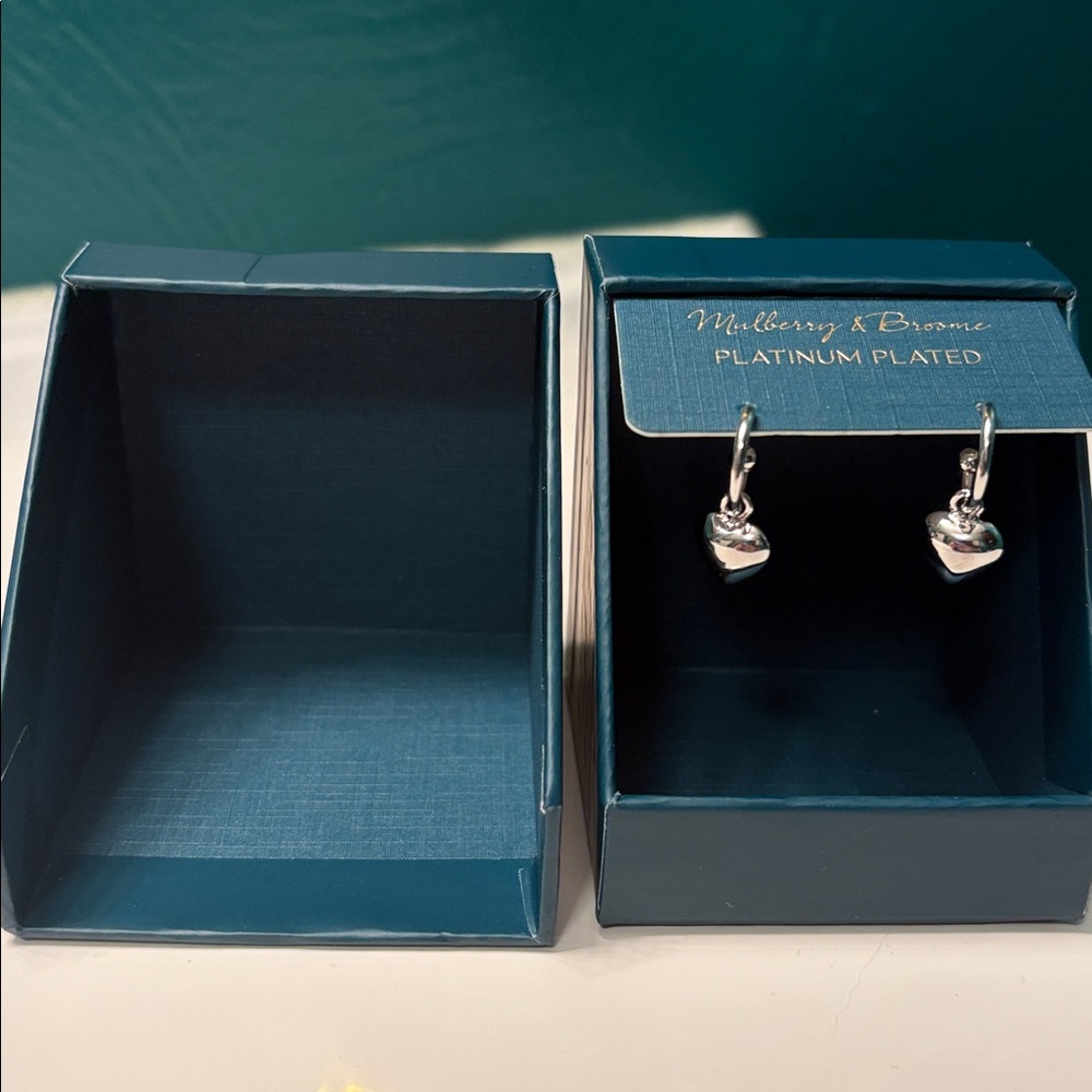 Mulberry Silver Heart Earrings
